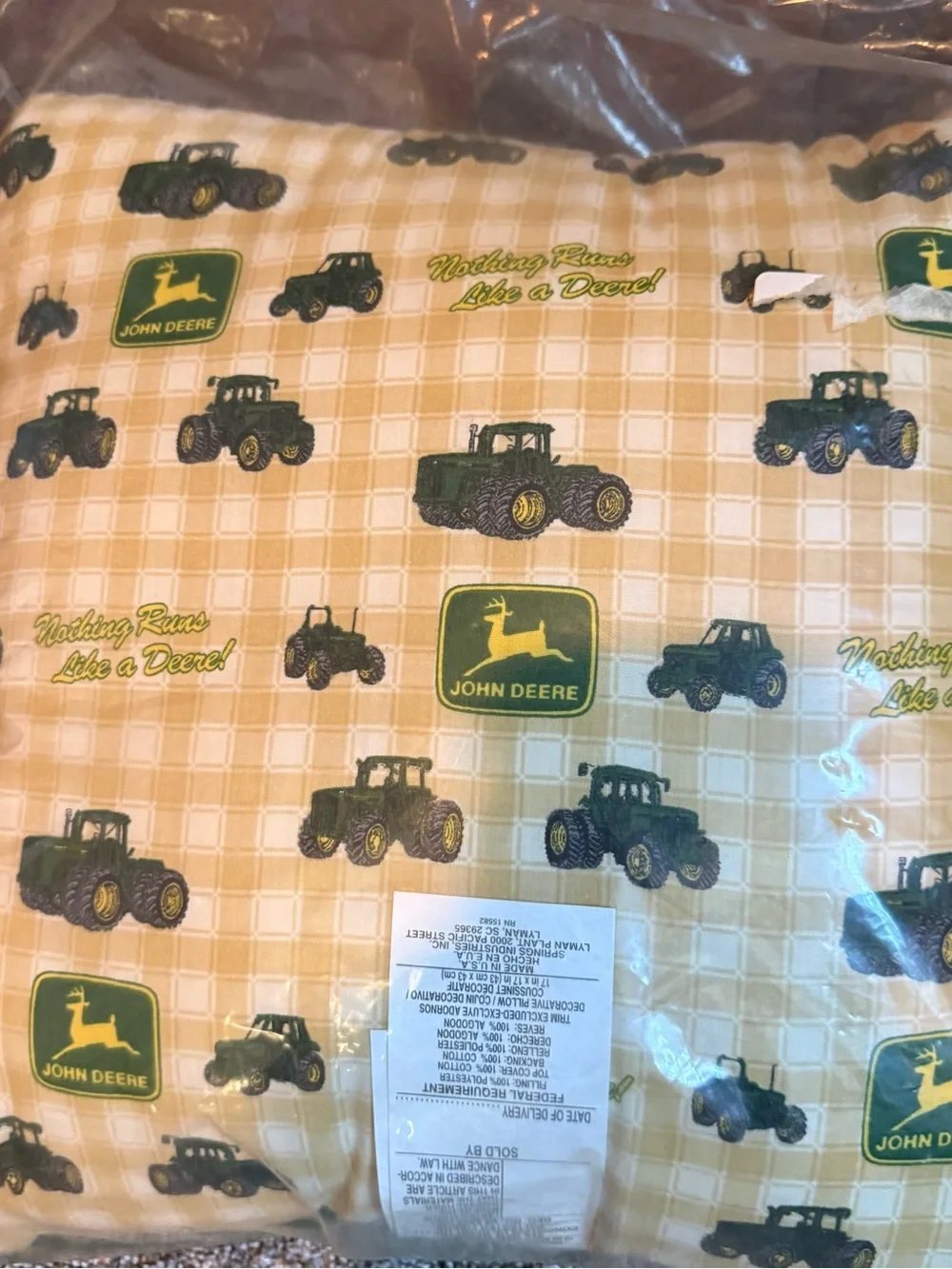 John Deere decorative throw
